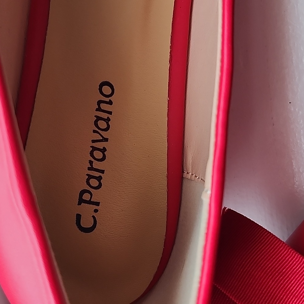 C Paravano Red Ballet Flats With bows. SZ.36. ( They R Red) Not Pink. - Picture 8 of 8